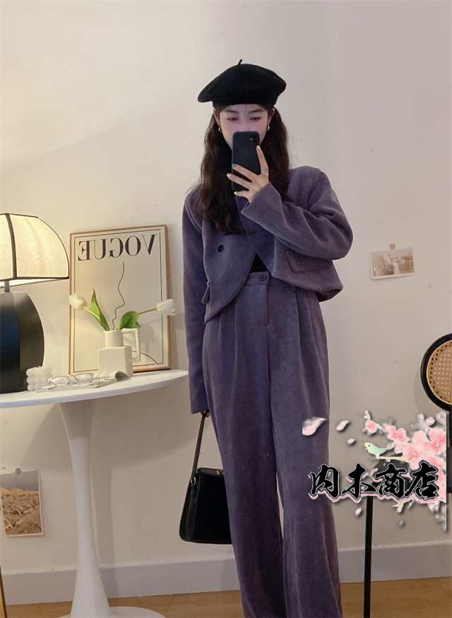 注目ランキング上位 レビュー高評価 数量限定入荷 レディース 店長太鼓判 今だけ 収納便利 ツータック スエード調 長袖 パンツ セットアップ 無地 ワイド ツーピースノーカラー 上下セット ツーピース スリム スーツ