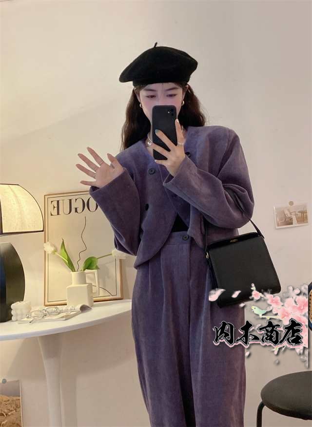 注目ランキング上位 レビュー高評価 数量限定入荷 レディース 店長太鼓判 今だけ 収納便利 ツータック スエード調 長袖 パンツ セットアップ 無地 ワイド ツーピースノーカラー 上下セット ツーピース スリム スーツ