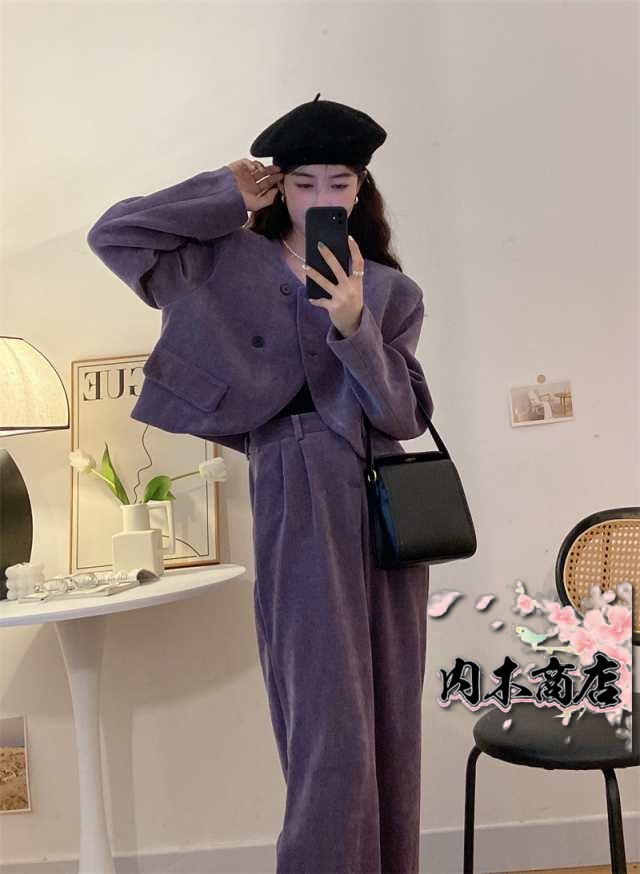 注目ランキング上位 レビュー高評価 数量限定入荷 レディース 店長太鼓判 今だけ 収納便利 ツータック スエード調 長袖 パンツ セットアップ 無地 ワイド ツーピースノーカラー 上下セット ツーピース スリム スーツ