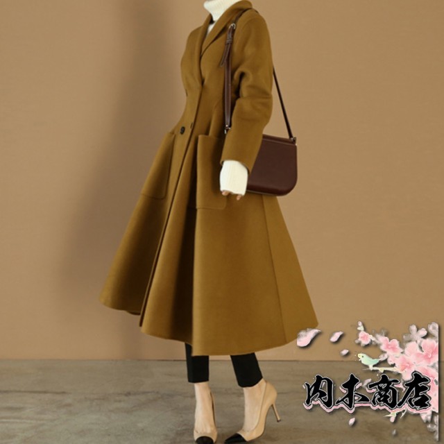 話題商品 ランキング常連 レディース 生活快適特集 ギフトにも最適 ロング M 大きいサイズ ワンピース L 40代 パーティー 冬 50代 ウール コート 30代 今だけ お呼ばれドレス フレア XL vネック ロング丈 ウールコート 上質 S アウター