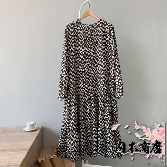 人気急上昇 レビュー高評価 レディース 家中時間充実化 ギフトにも最適 50代 ロング丈 ドット柄 丸首 長袖 40代 きれいめ 春 夏 ワンピース フォーマル Aライン お買い得プライス 送料無料 クリスマスプレゼント 季節限定