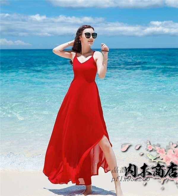 レビュー高評価 新登場 レディース 旅行 秋の新作特集 品質安心 ボヘミア風 キャミソールワンピースリゾートワンピ ハワイアン ビーチ Aライン 赤 夏ワンピース ロングワンピース お買い得プライス 送料無料
