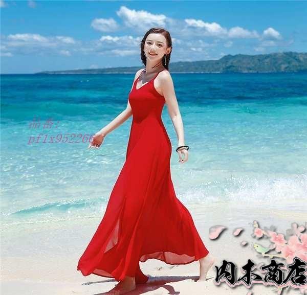 レビュー高評価 新登場 レディース 旅行 秋の新作特集 品質安心 ボヘミア風 キャミソールワンピースリゾートワンピ ハワイアン ビーチ Aライン 赤 夏ワンピース ロングワンピース お買い得プライス 送料無料