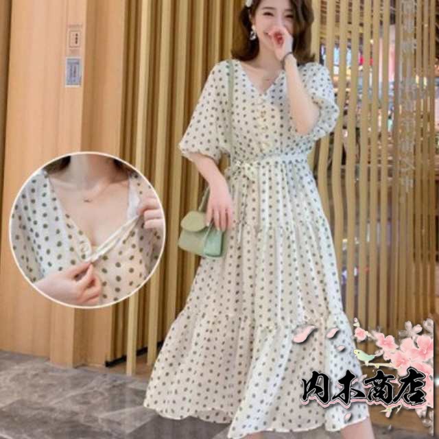 レビュー高評価 人気急上昇 妊婦服授乳服 在庫限りの大特価 毎日使える便利品 マタニティー 五分袖 Vネック オシャレ 新作 在庫わずか オシャレドット柄春夏 ワンピース マタニティー服 韓国風 即納対応中