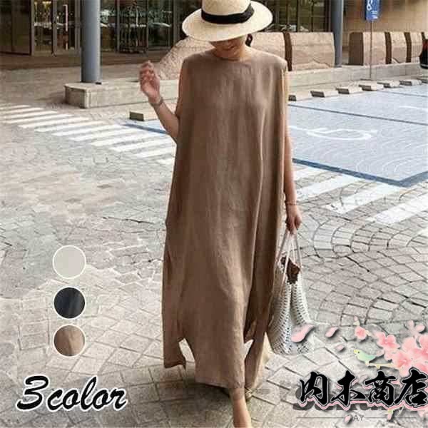 即納OK ランキング常連 体型カバー レディース 家中時間充実化 店長太鼓判 ワンピース マキシワンピース ゆったり 今だけ 春夏新作 30代 40代 オシャレ リネンワンピース ノースリーブ カジュアル 綿麻Aラインスカート お買い得プライス