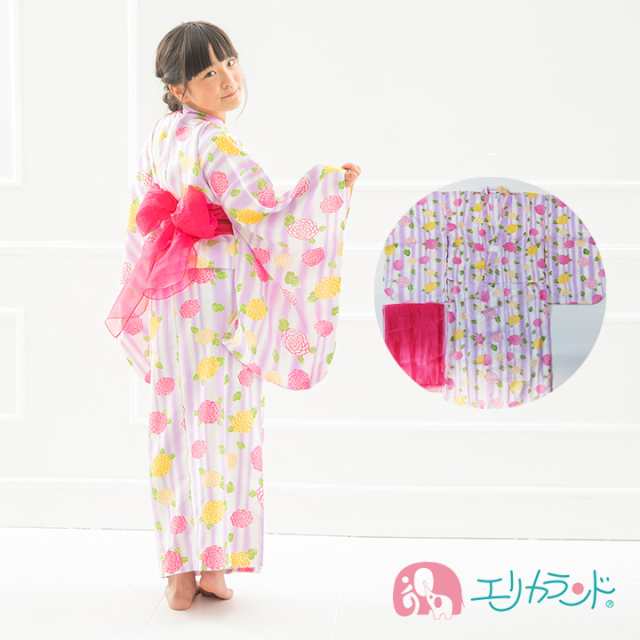 宅配便配送 浴衣 子供用 キッズ用 女の子用 ジュニア用 セット 帯付き 2点セット 110cm 1cm 130cm Er2970 の通販はau Pay マーケット エリカランド