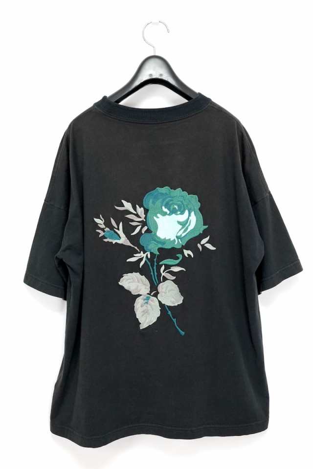 22AW Dior ディオール JARDIN フラワー ロゴ刺繍 オーバーサイズ Tシャツ Sサイズ ブラック 243J685A0677 【中古】