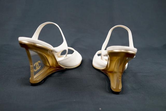 CHANELCCマーク ウェッジソール サンダル CHANEL