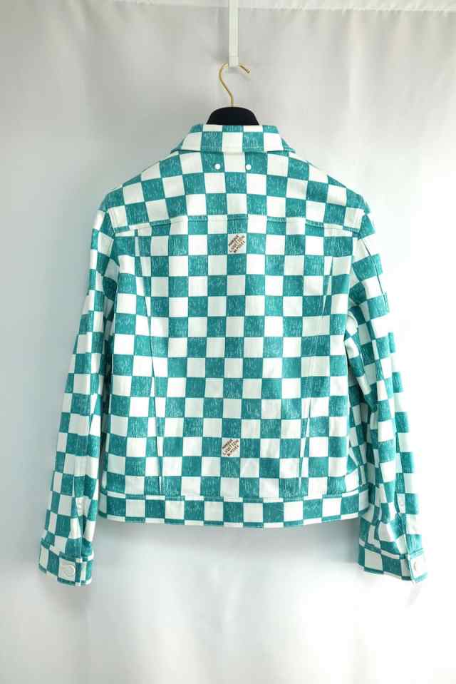 定価29万 LOUIS VUITTON Damier Denim Trucker Jacket Ocean 定価29万 LOUIS VUITTON Damier Denim Trucker Jacket Ocean