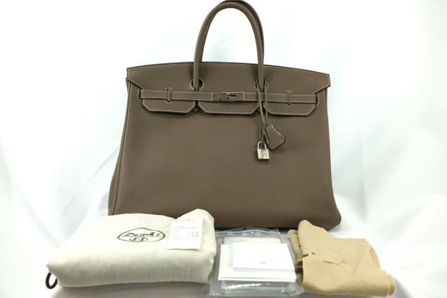 HERMES エルメス バーキン40 ハンドバッグ トゴ シルバー金具 