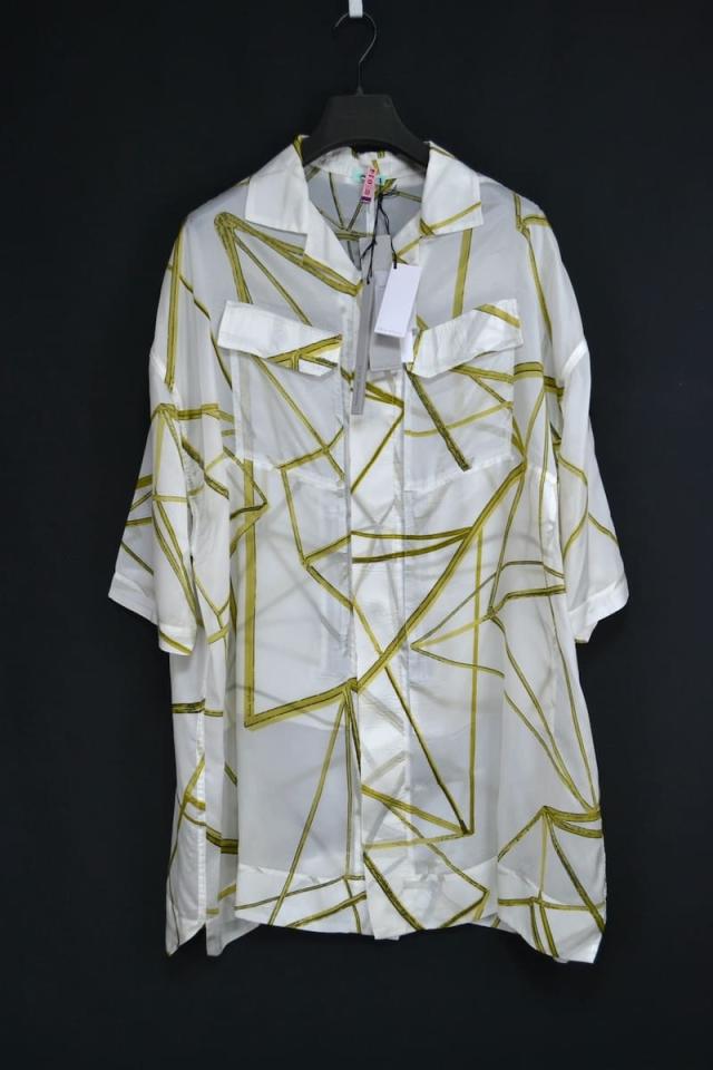 Rick Owens リック オウエンス  総柄プリント半袖シャツ　ホワイト Size48【中古】の通販は