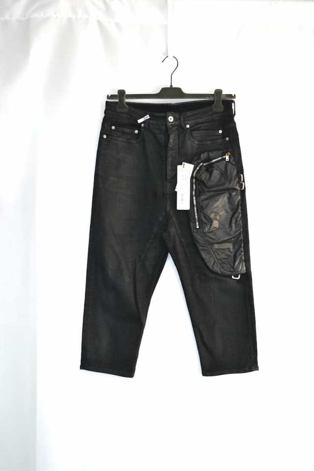 RICK OWENS DRKSHDW BLADDER PANT CROPPED リックオウエンス ダークシャドウ ジップ クロップド デニムパンツ ブラック DU20S5353 SBBND