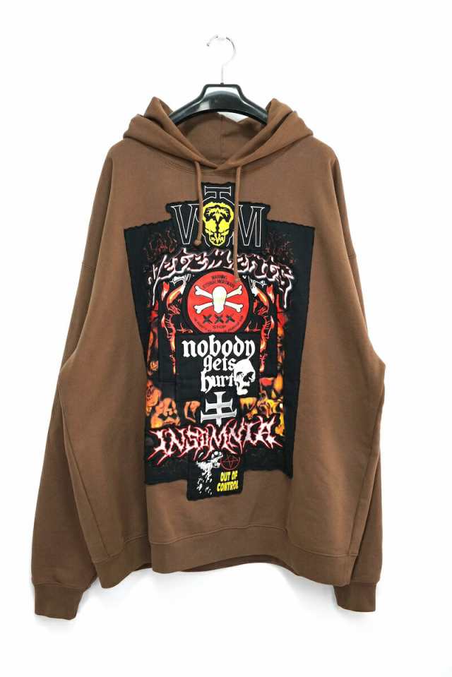 Vetements ヴェトモン Metal Patched Logo Hoodie メタル パッチ ロゴ フーディパーカー Brown ブラウン Mサイズ UE52TR500C【中古】