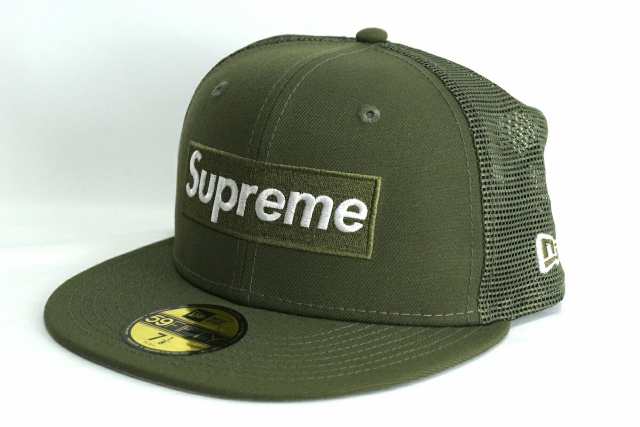 23SS Supreme Box Logo Mesh Back New Era Olive シュプリーム ボックス ロゴ メッシュ バック ニューエラ オリーブ サイズ7-1/8 (56.8cm