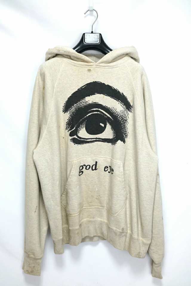 SAINT MICHAEL SAINT Mxxxxxx GOD EYE RAGLAN HOODIE GREY セントマイケル ゴッド アイ グレー スエット パーカ ダメージ加工 神の眼 XL