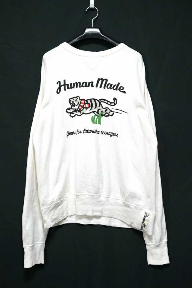 HUMAN MADE White Tiger Tsuriami Sweatshirt ヒューマンメイドホワイトタイガー 吊り編み スウェット トレーナー Lサイズ【中古】