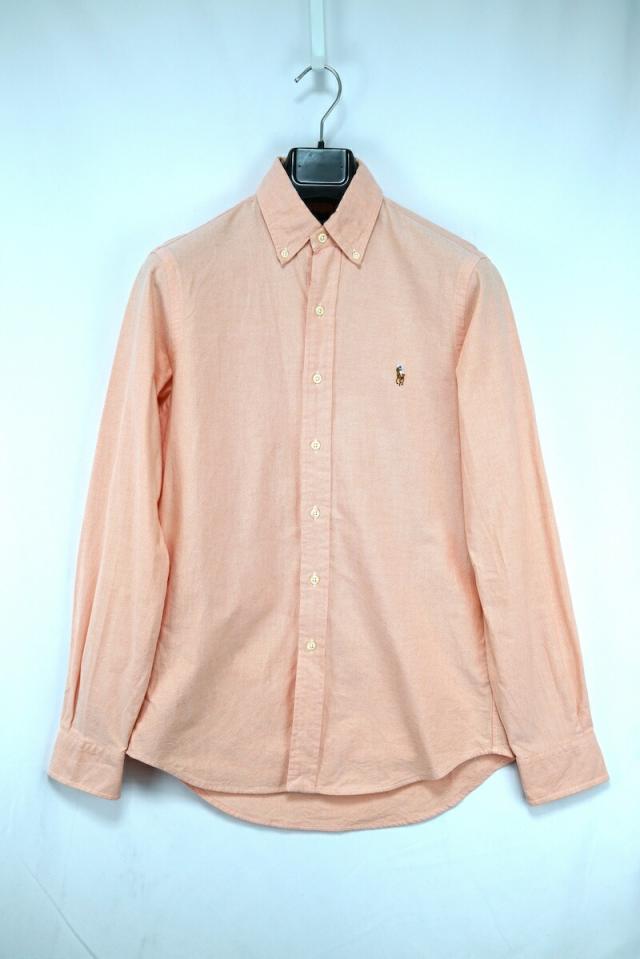 RALPH LAUREN ラルフローレン Classic Fit 100% COTTON ORANGE Mens Oxford Shirt クラシック フィット 100% コットン オレンジ オックスフォードシャツ XSサイズ  ワンポイント刺繍 【中古】の通販は 8,000円