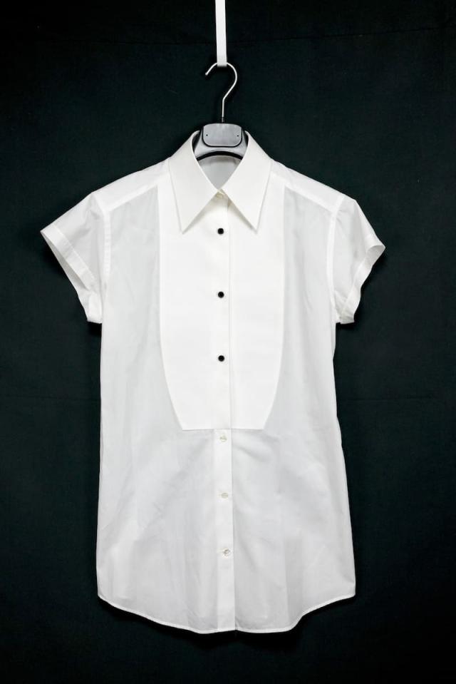 DOLCE&GABBANA ドルチェ&ガッバーナ 半袖コットンシャツ ブラウス ホワイト レディース 38サイズ FH-F5M19T / FU5K9-G【中古】