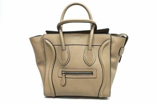 CELINE LUGGAGE MICRO セリーヌ ラゲージ マイクロ ショッパー トートバッグ ベージュ【中古】