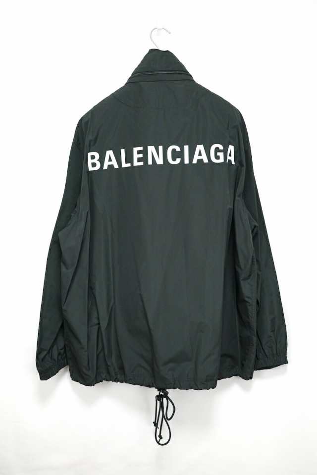 BALENCIAGA 19AW Back Logo Nylon Jacket バレンシアガ バックロゴ ナイロン レインコート ブラック 556168 サイズ36【中古】新古品