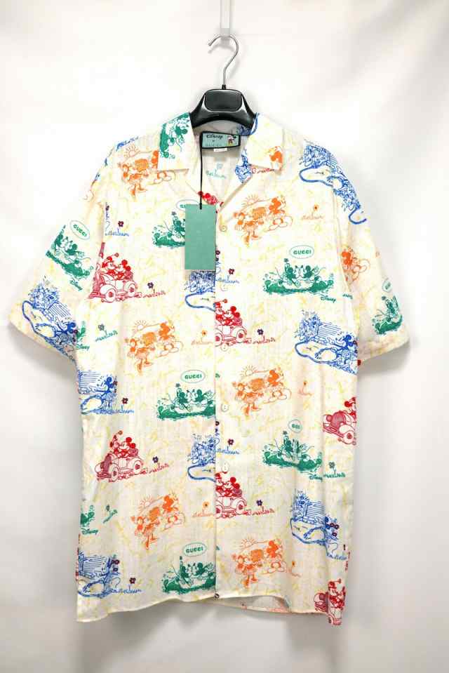 20SS GUCCI Disney Printed Shirt グッチ ディズニー オーバーサイズ ボウリングシャツ 46サイズ 601604【中古】新古品