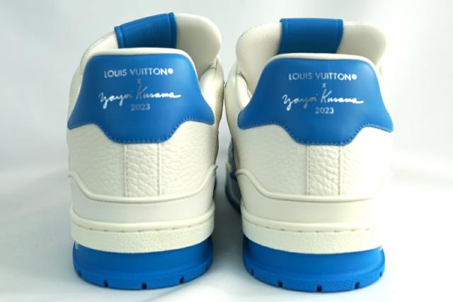 ★新品★5【ルイヴィトン×草間彌生 】トレイナーライン　ホワイト　ブルー LOUIS VUITTON ルイヴィトン 草間彌生コラボ LV TRAINER SNEAKER