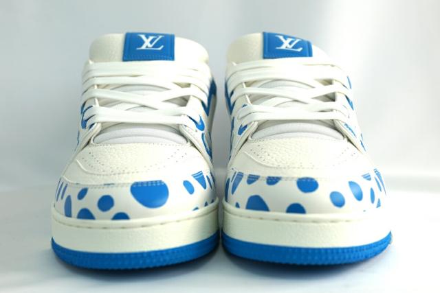 ★新品★5【ルイヴィトン×草間彌生 】トレイナーライン　ホワイト　ブルー LOUIS VUITTON ルイヴィトン 草間彌生コラボ LV TRAINER SNEAKER