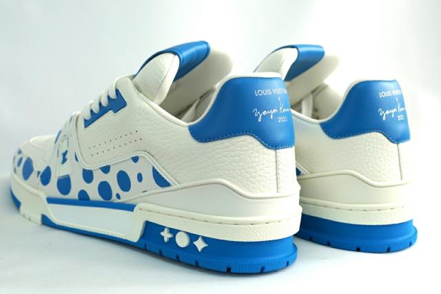 ★新品★5【ルイヴィトン×草間彌生 】トレイナーライン　ホワイト　ブルー LOUIS VUITTON ルイヴィトン 草間彌生コラボ LV TRAINER SNEAKER