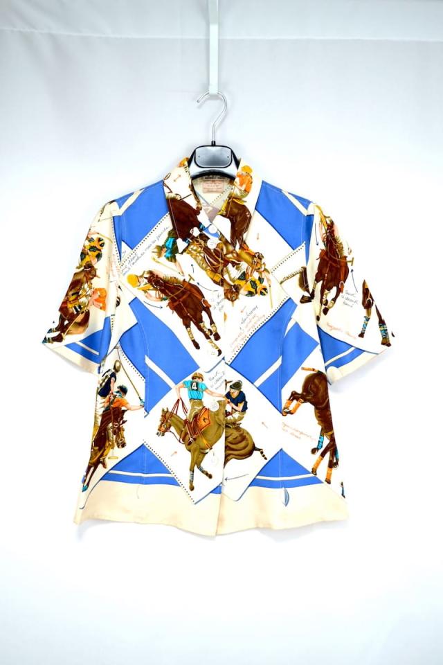 HERMES PARIS Silk Shirt エルメス ヴィンテージ レディース シルク 