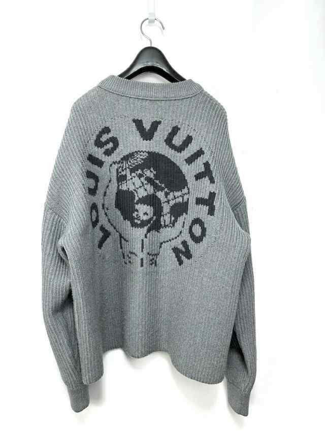 2019AW  LOUIS VUITTON Jacquard Crewneck Knit  ルイヴィトン ジャガードクルーネックニット セーター バックロゴ  グレー サイズ XS HHの通販は 38,350円