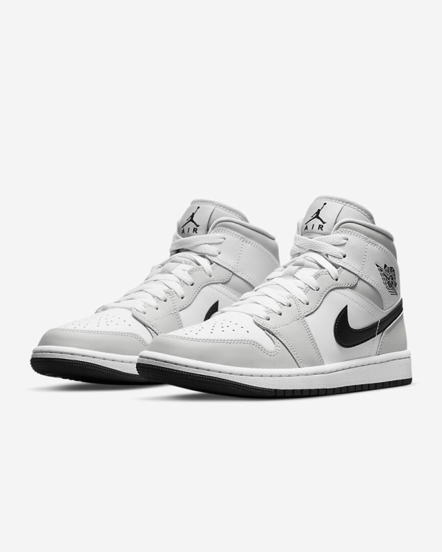 Nike Wmns Air Jordan 1 Mid Grey Fog/White/Black ナイキ ウィメンズ エアジョーダン1 ミッド グレーフォグ/ホワイト/ブラック【中古