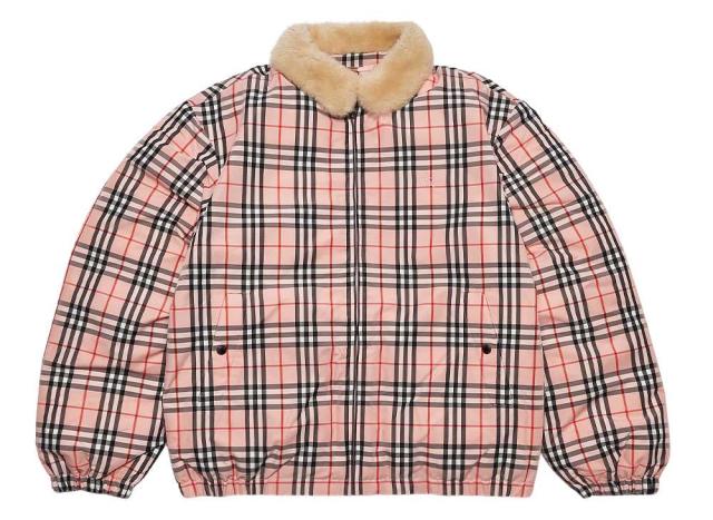 Supreme / Burberry Shearling Collar Down Puffer Jacket  Pink シュプリーム バーバリー シアリング カラー ダウン パフ ジャケット  ピンク  S M L XLの通販は