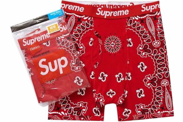 Supreme / Hanes Bandana Boxer Briefs (2 Pack) シュプリーム ヘインズ バンダナ ボクサー ブリーフ (2 パック) S M L XL Black White