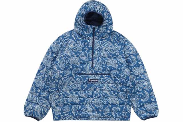 Supreme Micro Down Half Zip Hooded Pullover Blue Paisley シュプリーム マイクロ ダウン ハーフ ジップ フーディー プルオーバー ブ