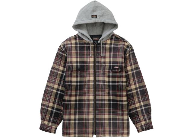 23FW Supreme Dickies Plaid Hooded Zip Up Shirt シュプリーム 