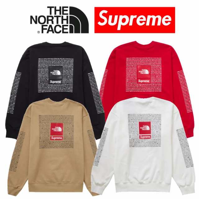 24SS Supreme The North Face Crewneck シュプリーム ザ ノース フェイス クルーネック スウェット トレーナー Black White Red Khaki【