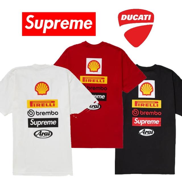Supreme Ducati Logos Tee シュプリーム ドゥカティ ロゴ Tシャツ Black White Red【中古】新古品の通販は