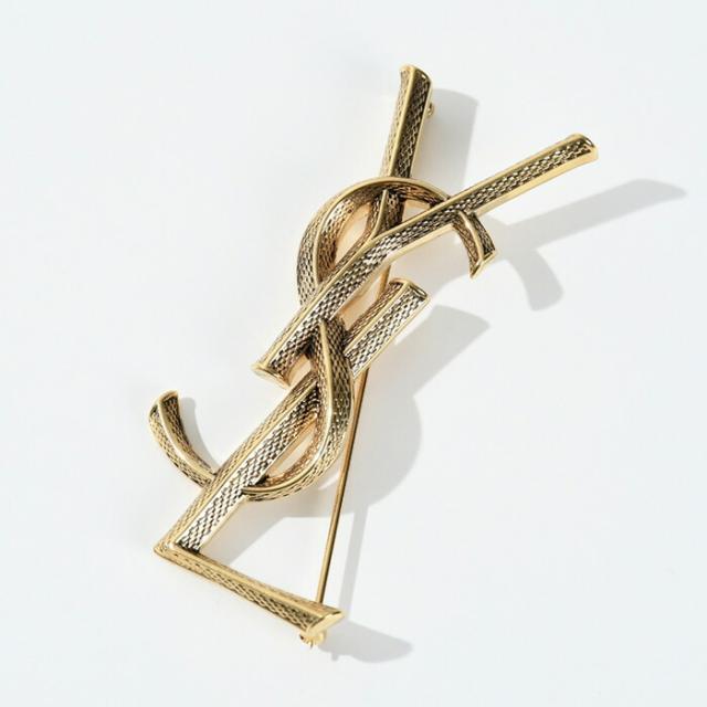 サンローラン ブローチ ビジュー×ゴールド メーカー直売】 YVESSAINTLAURENT イヴサンローラン ブローチ
