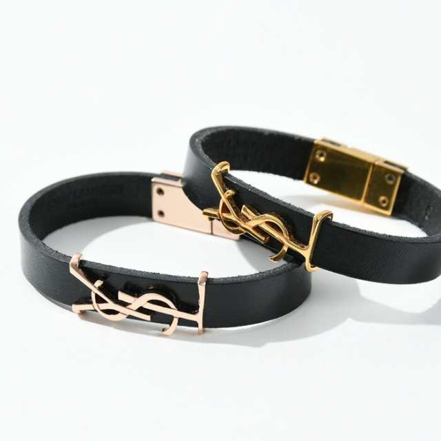 SAINT LAURENT サンローラン イブサンローラン ブレスレット アクセサリー YSL Logo 7088150IH0C レディース BLACK ブラック ゴールド レの通販は