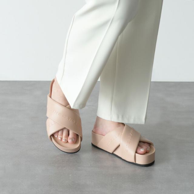 【STELLA McCARTNEY】ロゴ入ユニセックスサンダル◆関税送料込◆ ステラマッカートニー スライドサンダル プラットフォーム