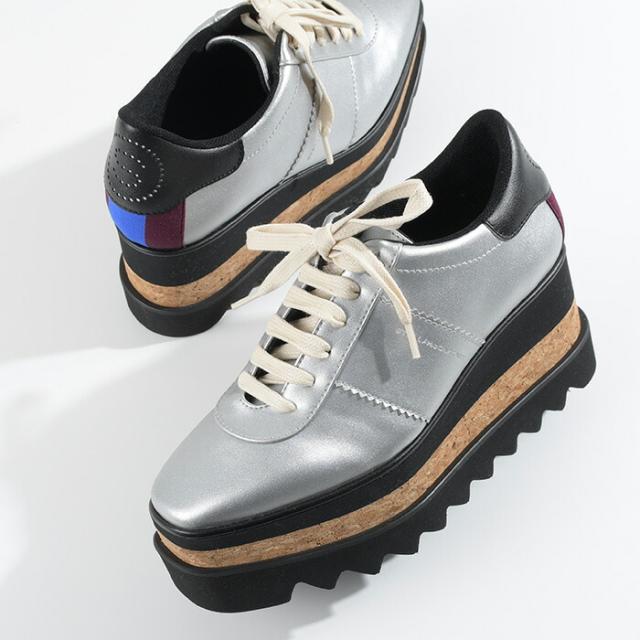 STELLA MCCARTNEY ステラマッカートニー シューズ 靴 Sneak-Elyse スニーカー 810375E00179 レディース SILVER シルバー ブラック 厚底 ロゴ カジュアル 人気 おすすめ ギフト プレゼントの通販は
