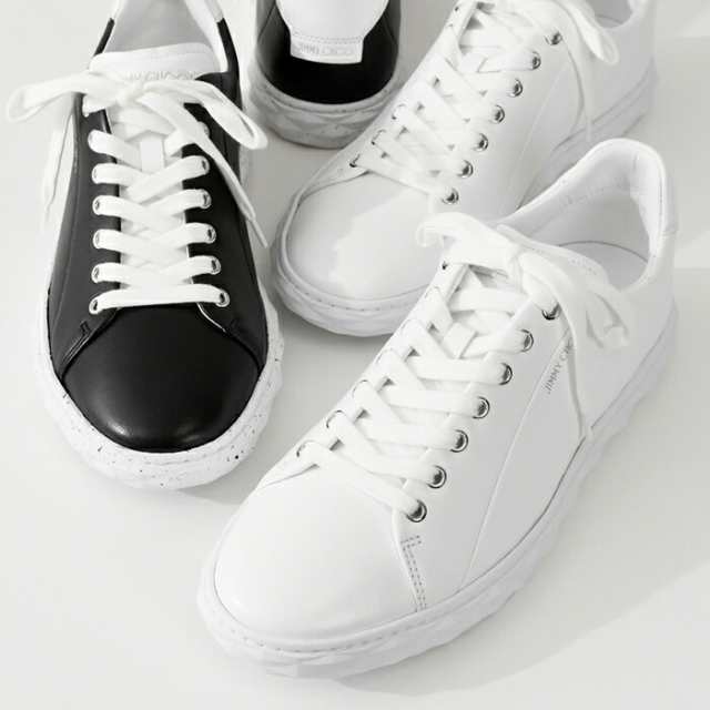 JIMMY CHOO ジミー チュウ スニーカー 靴 DIAMONDLIGHT ローカットスニーカー DIAMONDLIGHTMRXN メンズ 男性 BLACK ブラック 黒 WHITE ホワイト 白 ラウンドトゥ カジュアル 人気 おすすめ ギフト プレの通販は 43,680円