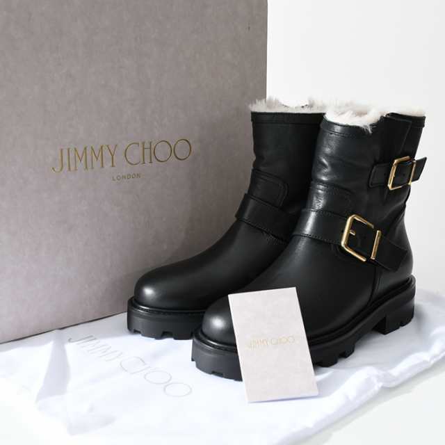 JIMMY CHOO ジミーチュウ ブーツ レディース ブラック 黒 レザー