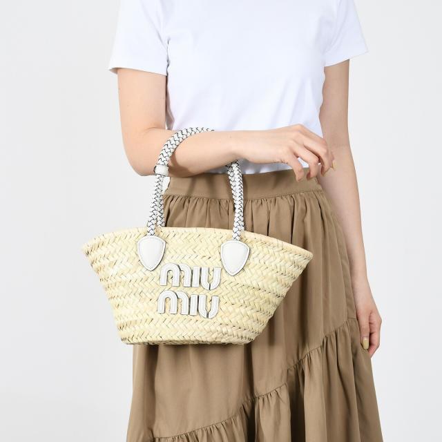 MIU MIU ミュウミュウ かごバッグ ハンドバッグ ショルダーバッグ ロゴ 