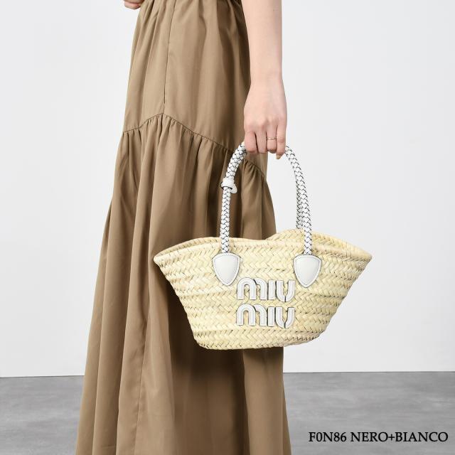 MIU MIU ミュウミュウ かごバッグ ハンドバッグ ショルダーバッグ ロゴ 