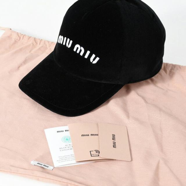 MIU MIU ミュウミュウ 帽子 ベロア ベースボールキャップ 5HC179 068  