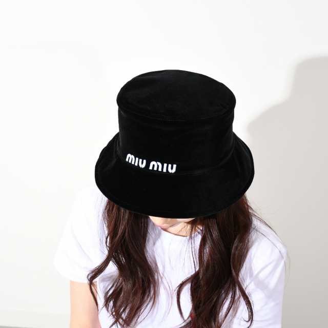 新しく着き MIUMIU ミュウミュウ バケットハット 黒~ i9tmg.com.br