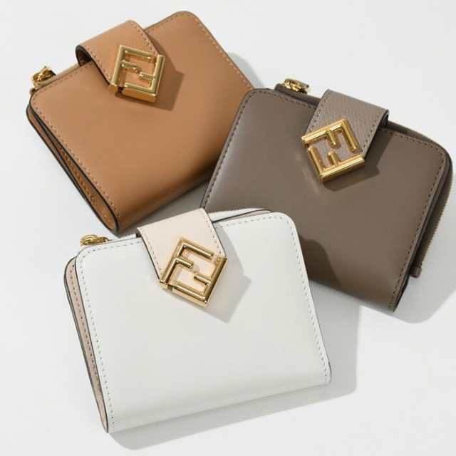 FENDI フェンディ ウォレット 財布 FF ダイヤモンドツートンレザー財布 8M0490 ALWA レディース BROWN ブラウン WHITE  ホワイト BEIGE ベ｜au PAY マーケット