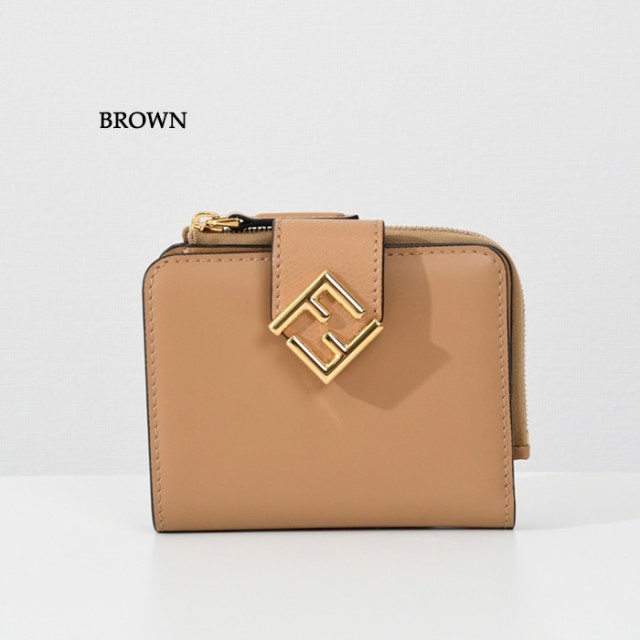 FENDI フェンディ ウォレット 財布 FF ダイヤモンドツートンレザー財布 8M0490 ALWA レディース BROWN ブラウン WHITE  ホワイト BEIGE ベ｜au PAY マーケット