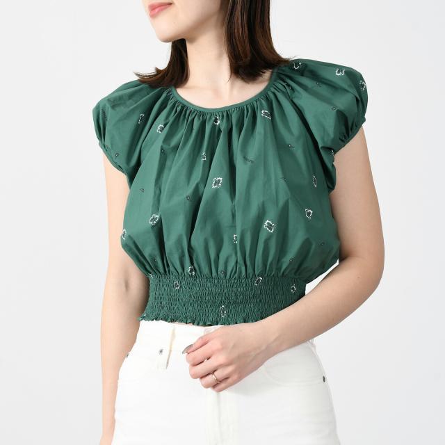 KENZO ケンゾー トップス BANDANA FC52TO0049I5 ブラウス レディース 半袖 春 夏 緑 ショート丈  新作 プレゼントの通販は
